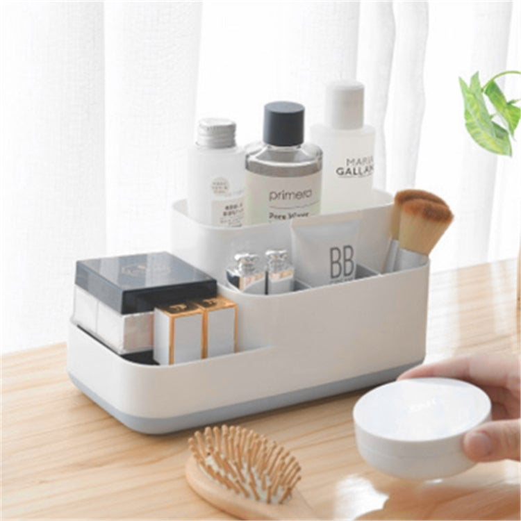 K204 Creative พลาสติกที่ถอดออกได้ Grid Finishing เครื่องสำอาง Desktop Rack Storage Box