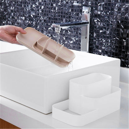 K204 Creative พลาสติกที่ถอดออกได้ Grid Finishing เครื่องสำอาง Desktop Rack Storage Box