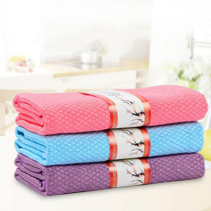 ห้องครัวกระจกหน้าต่างผ้าขนหนูทำความสะอาดไฟเบอร์นุ่ม, Color 3 PCS 30 x 40 cm, Color 6 PCS 30×30 cm, Color 6 PCS 30×40 cm