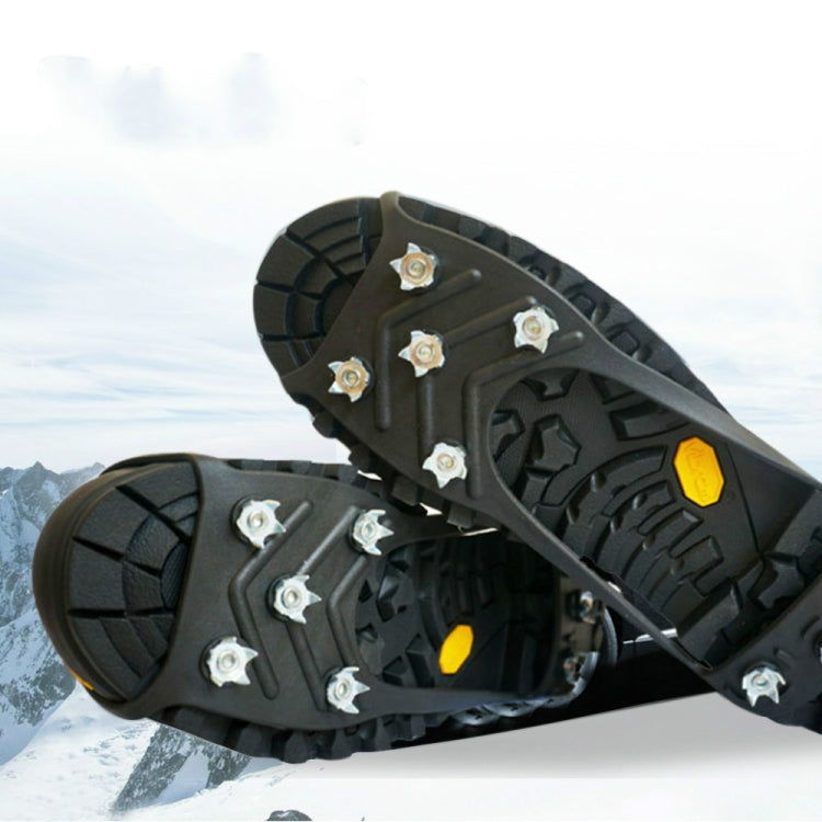 8 ฟัน Ice Claw รองเท้ากันลื่นกลางแจ้งสำหรับพื้นหิมะน้ำแข็ง, M（35-40 Yards）, L（41-45 Yards）
