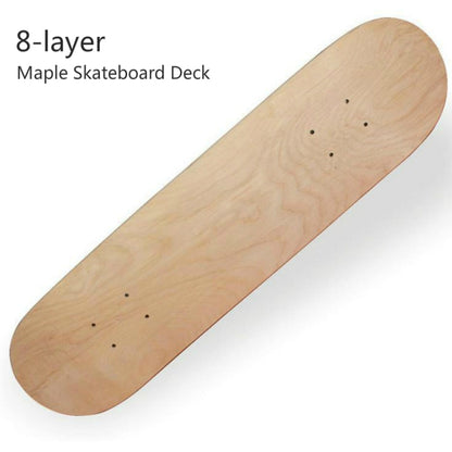 สเก็ตบอร์ดสี่ล้อ 8 ชั้น Maple Double Raised Skateboard Surface Roughcast Board, 31 x 8 inch