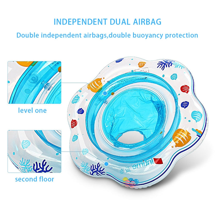 แหวนว่ายน้ำใต้วงแขนคู่หนา PVC สำหรับทารก Intime, Double Underarm Swimming Ring(Blue)