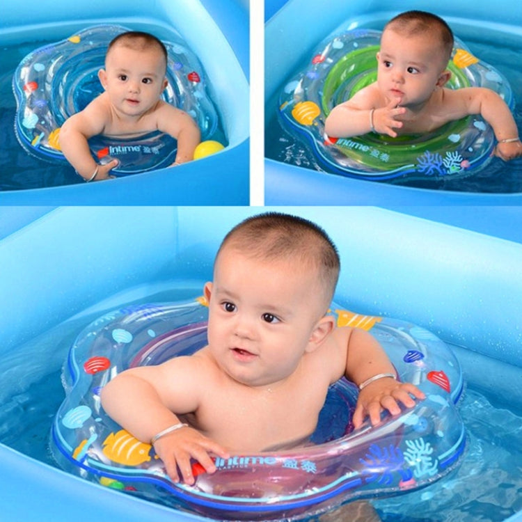 แหวนว่ายน้ำใต้วงแขนคู่หนา PVC สำหรับทารก Intime, Double Underarm Swimming Ring(Blue)