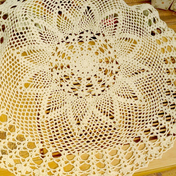 ประณีตถักโครเชต์ทำด้วยมือสวนดอกไม้ Mori ผ้าฝ้ายลูกไม้ Openwork ทอผ้าปูโต๊ะกลม, 60cm Diameter