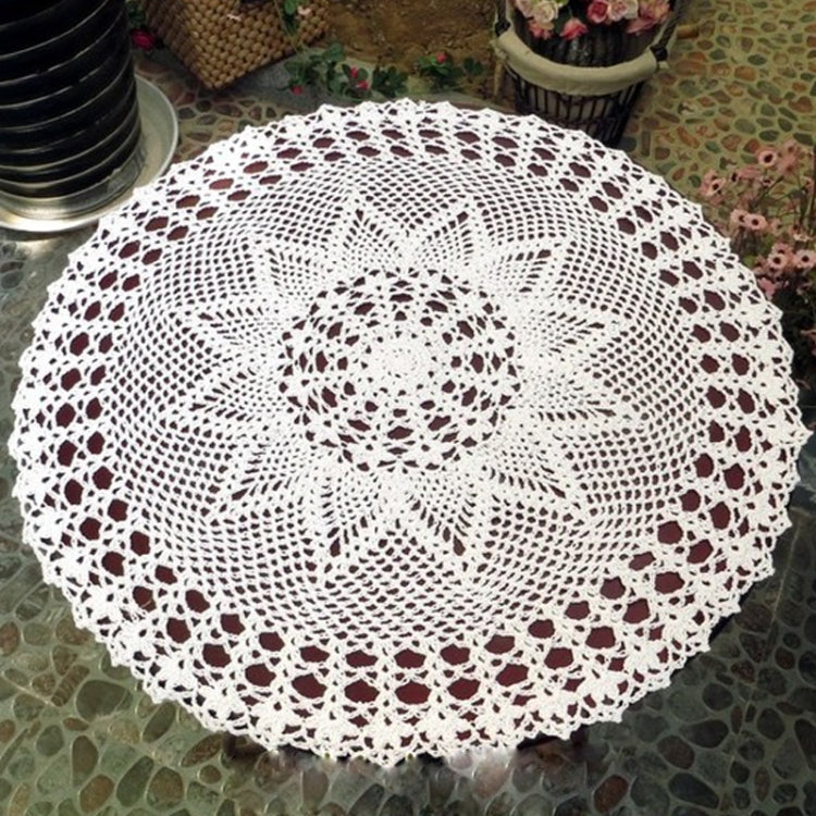 ประณีตถักโครเชต์ทำด้วยมือสวนดอกไม้ Mori ผ้าฝ้ายลูกไม้ Openwork ทอผ้าปูโต๊ะกลม, 60cm Diameter
