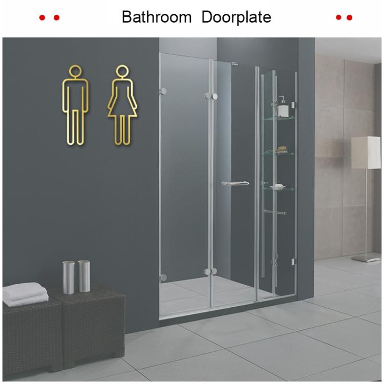 2 PCS อะคริลิคห้องน้ำสัญลักษณ์กาวห้องน้ำประตูห้องน้ำสำหรับโรงแรม, Toilet Sign(Black), Toilet Sign(Silver), Toilet Sign(Gold)