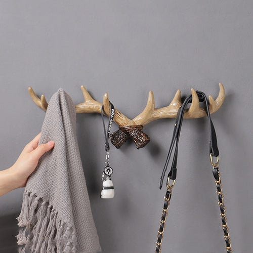 เรซิ่น Antler Wall ตกแต่งแขวนผนังห้องนั่งเล่นหน้าแรก Entrance Wall Coat Hook