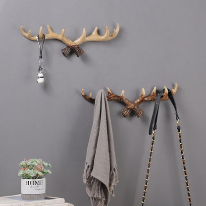 เรซิ่น Antler Wall ตกแต่งแขวนผนังห้องนั่งเล่นหน้าแรก Entrance Wall Coat Hook