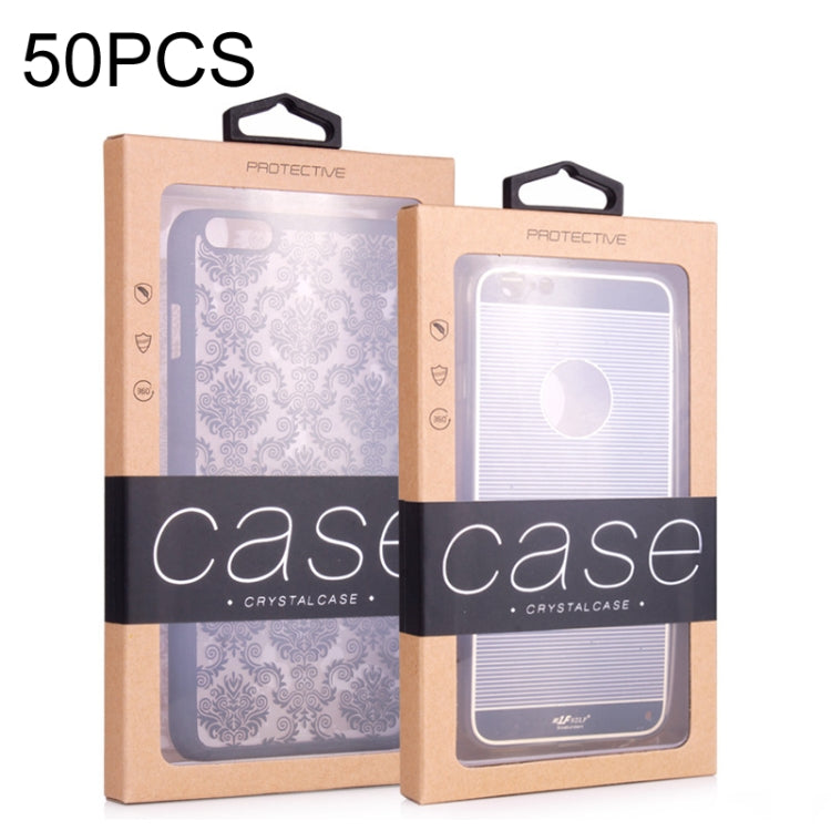 50 ชิ้นกระดาษคราฟท์ซองหนังกรณีบรรจุภัณฑ์กล่องโทรศัพท์, L 5.8-6.7 Inch, S 4.7 Inch