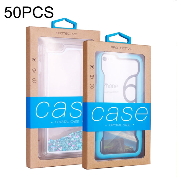 50 ชิ้นกระดาษคราฟท์ซองหนังกรณีบรรจุภัณฑ์กล่องโทรศัพท์, L 5.8-6.7 Inch, S 4.7 Inch
