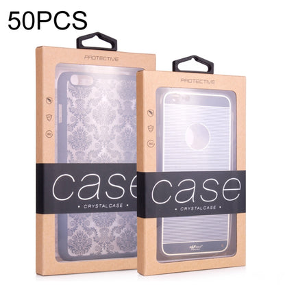 50 ชิ้นกระดาษคราฟท์ซองหนังกรณีบรรจุภัณฑ์กล่องโทรศัพท์, L 5.8-6.7 Inch, S 4.7 Inch