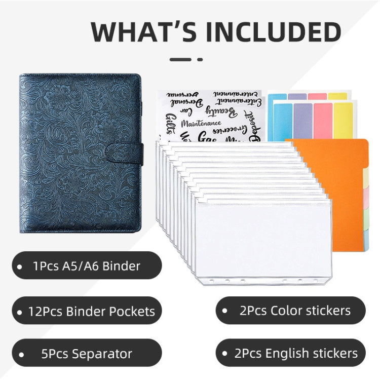 YMX-007 สมุดโน๊ต Binder Budget หนัง PU คู่มือรุ่นนูน, A6, A5