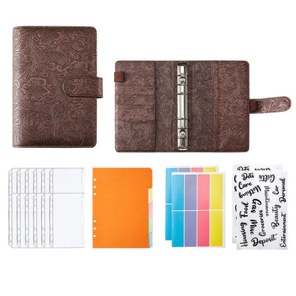 YMX-007 สมุดโน๊ต Binder Budget หนัง PU คู่มือรุ่นนูน, A6, A5