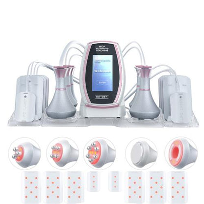 6 In 1 80K อัลตราโซนิก Cavitation สูญญากาศวิทยุความถี่ Lipo เครื่องเลเซอร์กระชับสัดส่วน, US Plug, EU Plug, UK Plug, AU plug