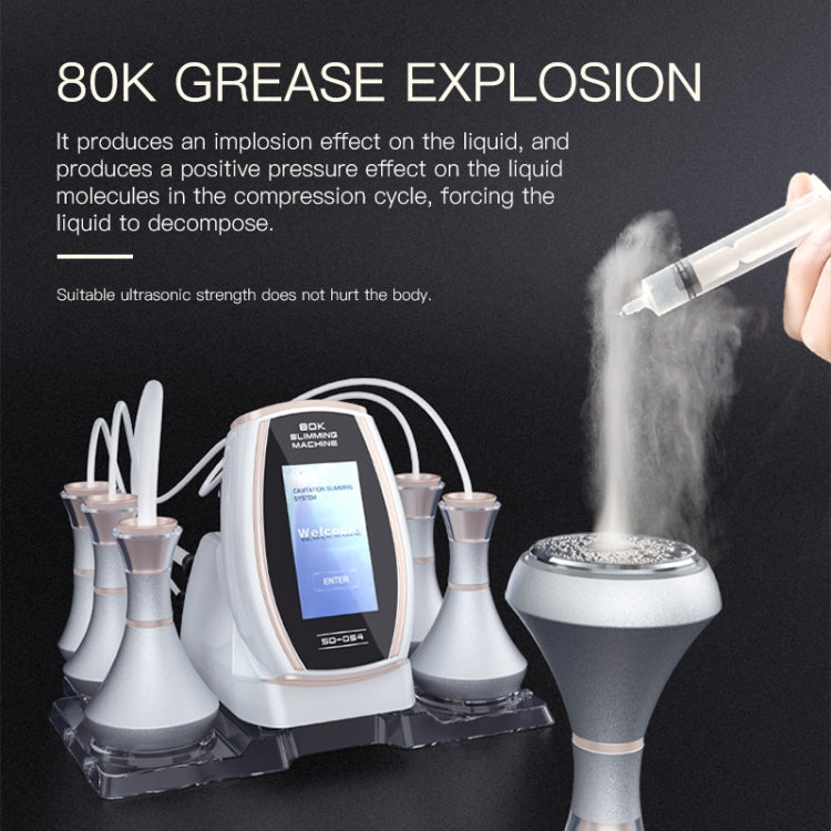 6 In 1 80K อัลตราโซนิก Cavitation สูญญากาศวิทยุความถี่ Lipo เครื่องเลเซอร์กระชับสัดส่วน, US Plug, EU Plug, UK Plug, AU plug