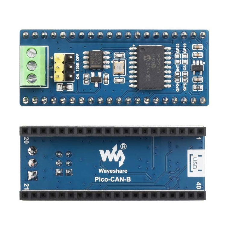 Waveshare สำหรับ Raspberry Pi Pico CAN Bus Module (B) เปิดใช้งานการสื่อสารระยะไกลผ่าน SPI, 23775, 23775