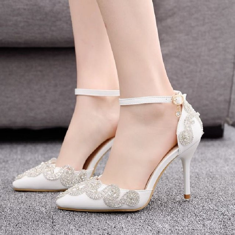 Rhinestone Stiletto รองเท้าส้นสูงชี้, 34, 35, 36, 37, 38, 39, 40, 41, 42