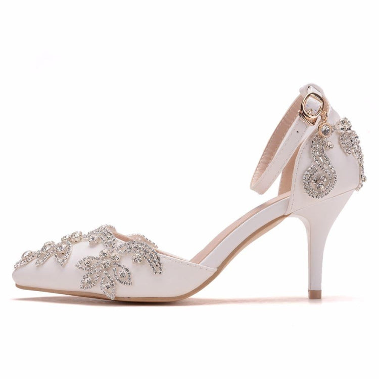 Rhinestone Stiletto รองเท้าส้นสูงชี้, 34, 35, 36, 37, 38, 39, 40, 41, 42