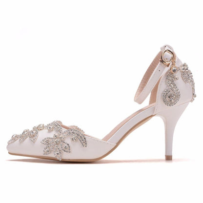 Rhinestone Stiletto รองเท้าส้นสูงชี้, 34, 35, 36, 37, 38, 39, 40, 41, 42