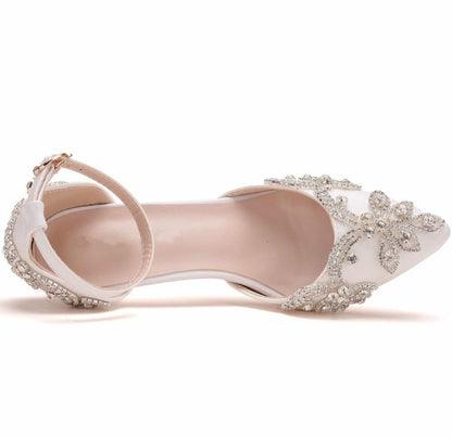 Rhinestone Stiletto รองเท้าส้นสูงชี้, 34, 35, 36, 37, 38, 39, 40, 41, 42