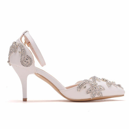 Rhinestone Stiletto รองเท้าส้นสูงชี้, 34, 35, 36, 37, 38, 39, 40, 41, 42