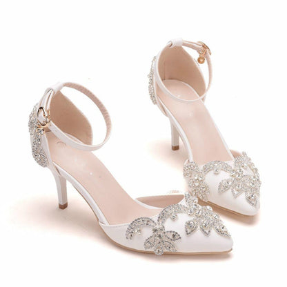 Rhinestone Stiletto รองเท้าส้นสูงชี้, 34, 35, 36, 37, 38, 39, 40, 41, 42