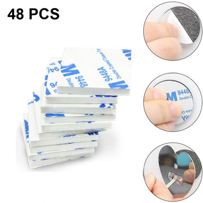 สติ๊กเกอร์ฟองน้ำความหนืดสูงกาวสองหน้าโฟม EVA สี่เหลี่ยม, 48 PCS  65x76x1.5mm