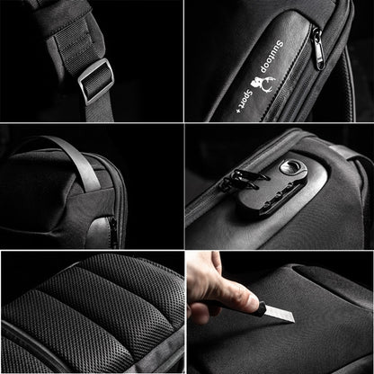 WEIXIER 9530 ผู้ชาย Oxford ผ้ากระเป๋าคาดหน้าอกป้องกันการโจรกรรมกระเป๋าสะพายข้างกีฬากระเป๋าเป้สะพายหลัง, Camouflage