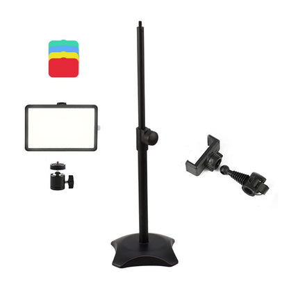 6 นิ้ว 3200-5500K การถ่ายภาพอุณหภูมิสามสีจอแบน Live Fill Light, Spec:, Small Tripod, 30cm Bracket, 42CM Bracket, 0.5m Bracket, 0.5m Bracket +Bluetooth RC, 2.1m Bracket, 2.1m Bracket+Bluetooth RC, Overhead Bracket