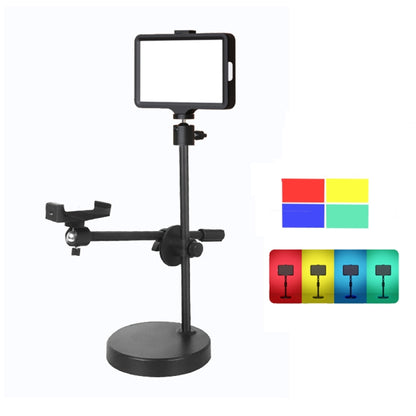 6 นิ้ว 3200-5500K การถ่ายภาพอุณหภูมิสามสีจอแบน Live Fill Light, Spec:, Small Tripod, 30cm Bracket, 42CM Bracket, 0.5m Bracket, 0.5m Bracket +Bluetooth RC, 2.1m Bracket, 2.1m Bracket+Bluetooth RC, Overhead Bracket
