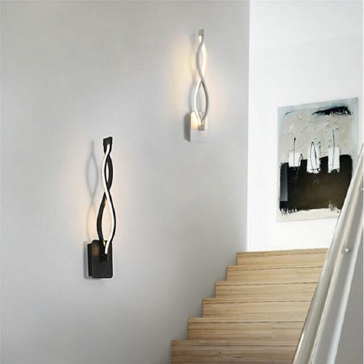 Simple Led ทางเดินห้องนอนโคมไฟติดผนังข้างเตียง, Black