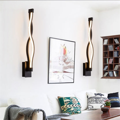 Simple Led ทางเดินห้องนอนโคมไฟติดผนังข้างเตียง, Black