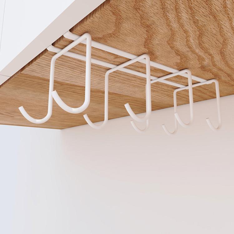 แขวนเล็บฟรีพาร์ทิชันที่วางแก้วสร้างสรรค์อุปกรณ์ครัวชั้นเก็บ, 8 Hooks