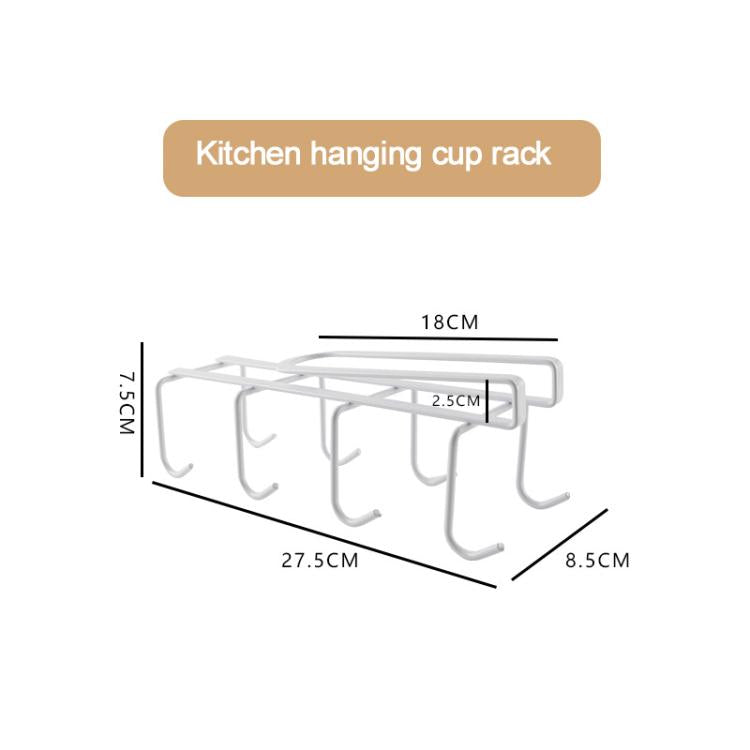 แขวนเล็บฟรีพาร์ทิชันที่วางแก้วสร้างสรรค์อุปกรณ์ครัวชั้นเก็บ, 8 Hooks