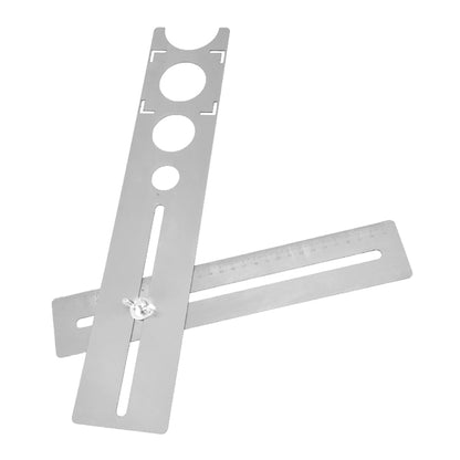 กระเบื้อง Universal Hole Positioner มัลติฟังก์ชั่นการเจาะหินอ่อนการวัดอุปกรณ์วัดกระเบื้องพื้นผนังปรับได้, Tile Universal Hole Positioner