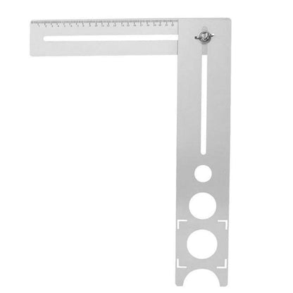 กระเบื้อง Universal Hole Positioner มัลติฟังก์ชั่นการเจาะหินอ่อนการวัดอุปกรณ์วัดกระเบื้องพื้นผนังปรับได้, Tile Universal Hole Positioner