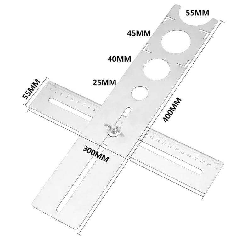 กระเบื้อง Universal Hole Positioner มัลติฟังก์ชั่นการเจาะหินอ่อนการวัดอุปกรณ์วัดกระเบื้องพื้นผนังปรับได้, Tile Universal Hole Positioner