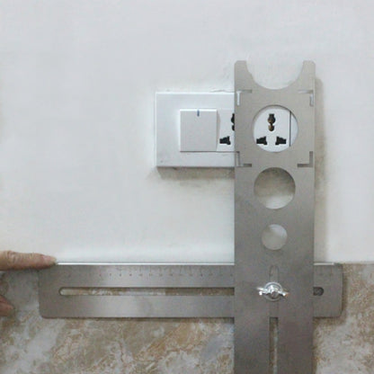 กระเบื้อง Universal Hole Positioner มัลติฟังก์ชั่นการเจาะหินอ่อนการวัดอุปกรณ์วัดกระเบื้องพื้นผนังปรับได้, Tile Universal Hole Positioner