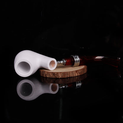 ท่อเรซิน Meerschaum ตัวกรองแบบถอดได้และล้างทำความสะอาดได้ชุดอุปกรณ์เสริมสำหรับการสูบบุหรี่ไปป์, Meerschaum Resin Pipe