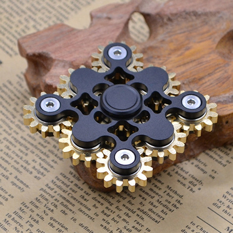 เก้าทองแดงบริสุทธิ์เกียร์เชื่อมโยง EDC Fidget Spinner Decompression ของเล่น, Nine Gear(Black), Nine Gear(Silver)