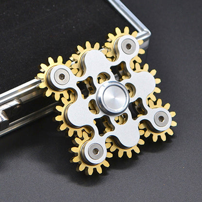 เก้าทองแดงบริสุทธิ์เกียร์เชื่อมโยง EDC Fidget Spinner Decompression ของเล่น, Nine Gear(Black), Nine Gear(Silver)