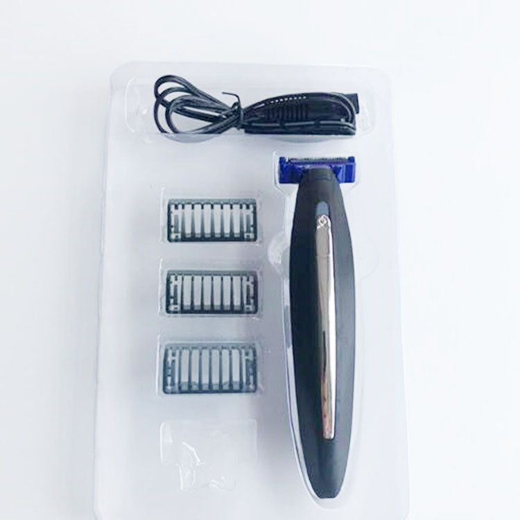 เครื่องโกนหนวดไฟฟ้าแบบชาร์จไฟได้สำหรับผู้ชาย, Black + Blue