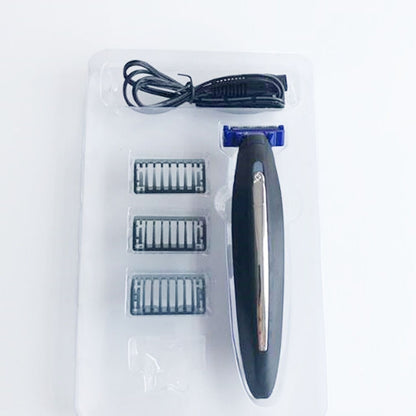เครื่องโกนหนวดไฟฟ้าแบบชาร์จไฟได้สำหรับผู้ชาย, Black + Blue