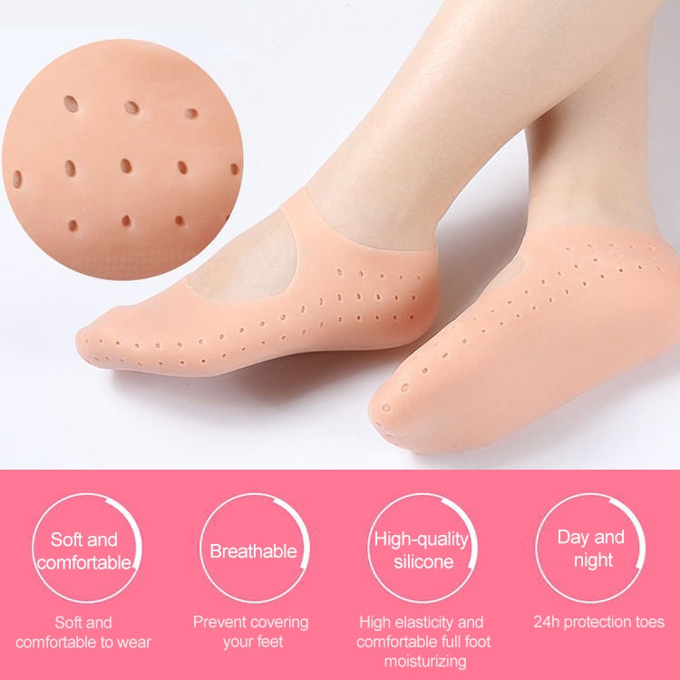 ซิลิโคนเรือใบถุงเท้าส้นเท้า Anti-Cracking Sleeve Anti-drying Beach Home ถุงเท้า, S(33-35), M(36-38), L(39-41)