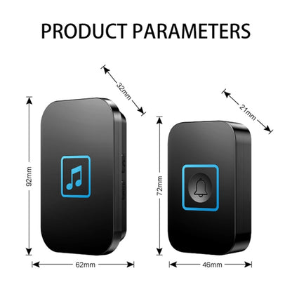 CACAZI A86 เพลงอิเล็กทรอนิกส์ รีโมทคอนโทรล ออดหนึ่งสำหรับหนึ่งออดไร้สาย AC, US Plug, UK Plug, EU Plug