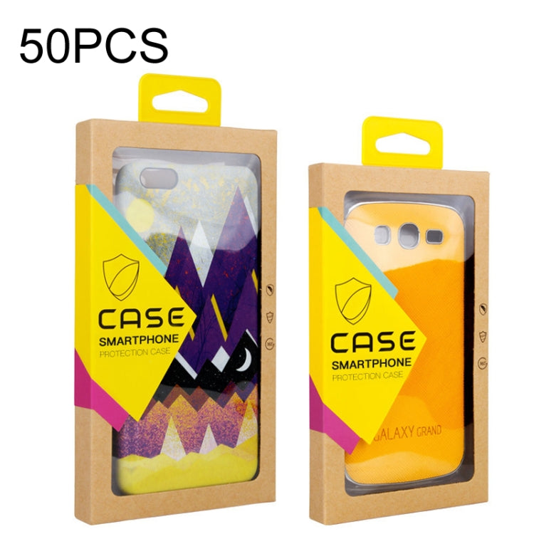 50 ชิ้นกระดาษคราฟท์ซองหนังกรณีบรรจุภัณฑ์กล่องโทรศัพท์, L 5.8-6.7 Inch, S 4.7 Inch