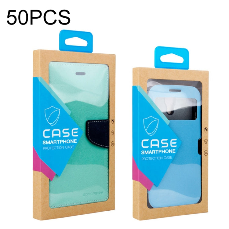 50 ชิ้นกระดาษคราฟท์ซองหนังกรณีบรรจุภัณฑ์กล่องโทรศัพท์, L 5.8-6.7 Inch, S 4.7 Inch