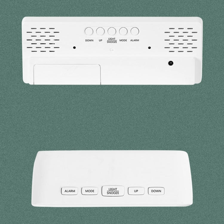 แบตเตอรี่ Plug-In นาฬิกา LED เอนกประสงค์นาฬิกาปลุกข้างเตียง,, Rectangular Black Surface White Light