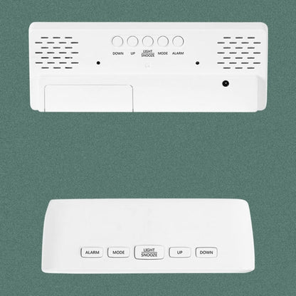 แบตเตอรี่ Plug-In นาฬิกา LED เอนกประสงค์นาฬิกาปลุกข้างเตียง,, Rectangular Black Surface White Light