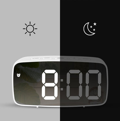 แบตเตอรี่ Plug-In นาฬิกา LED เอนกประสงค์นาฬิกาปลุกข้างเตียง,, Rectangular Black Surface White Light